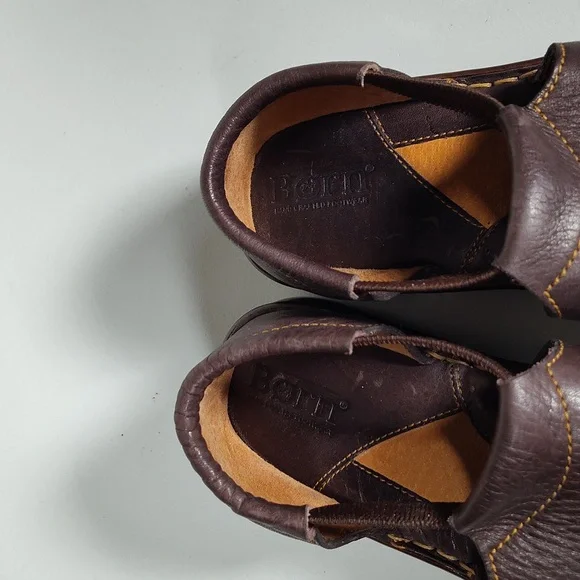 Born brown leather open toe open side sandal shoes 6.5 - Picture 7 of 12